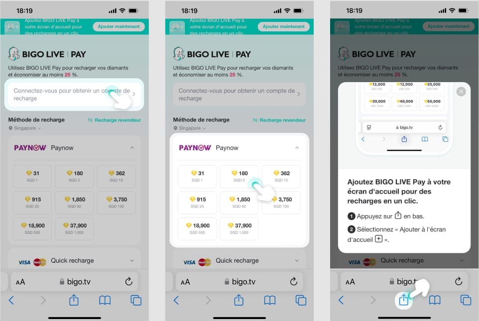 Secure Bigo Live diamond purchase interface with payment options