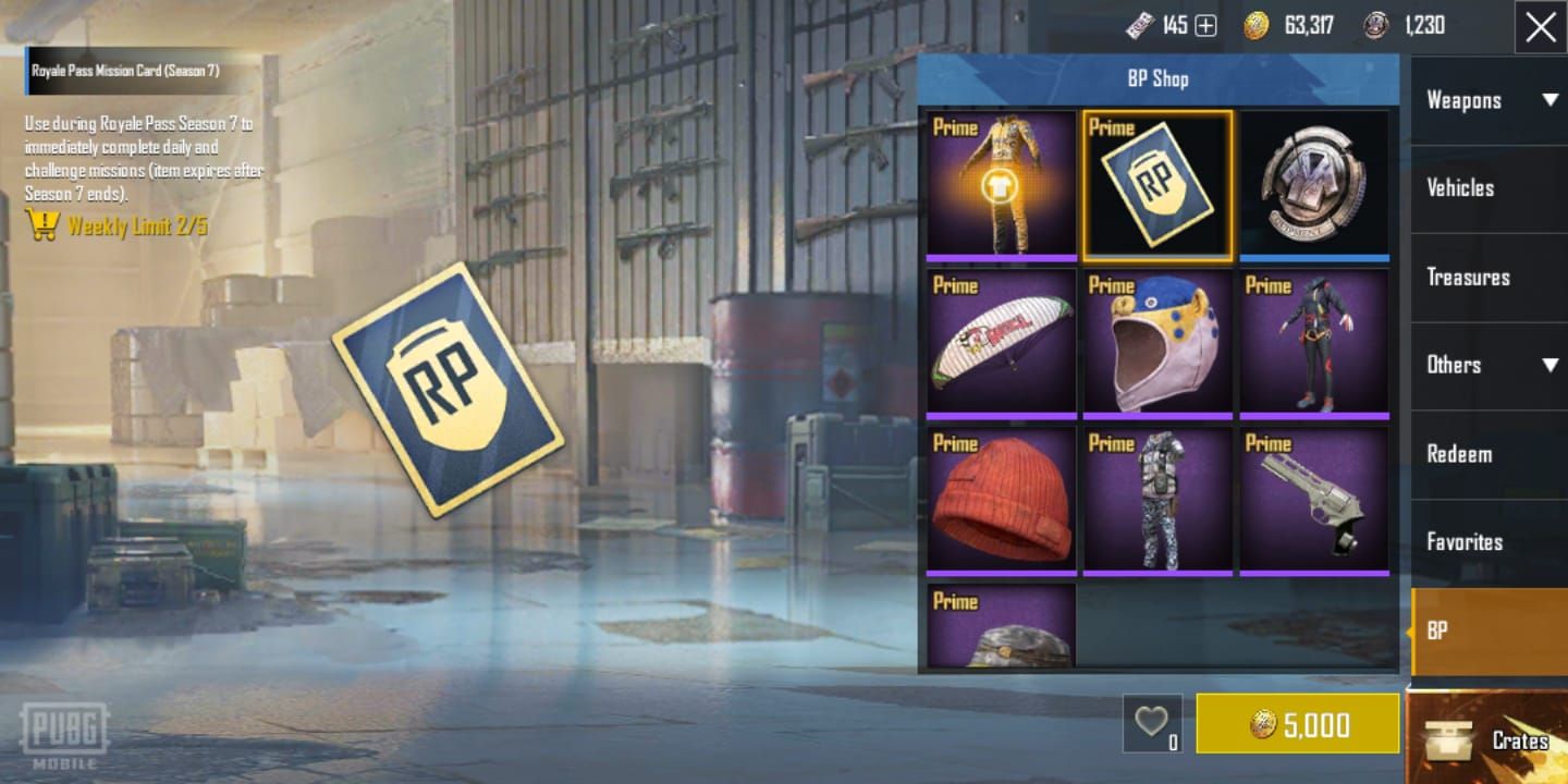 PUBG Mobile Royale Pass Mission Card interface with point boost example