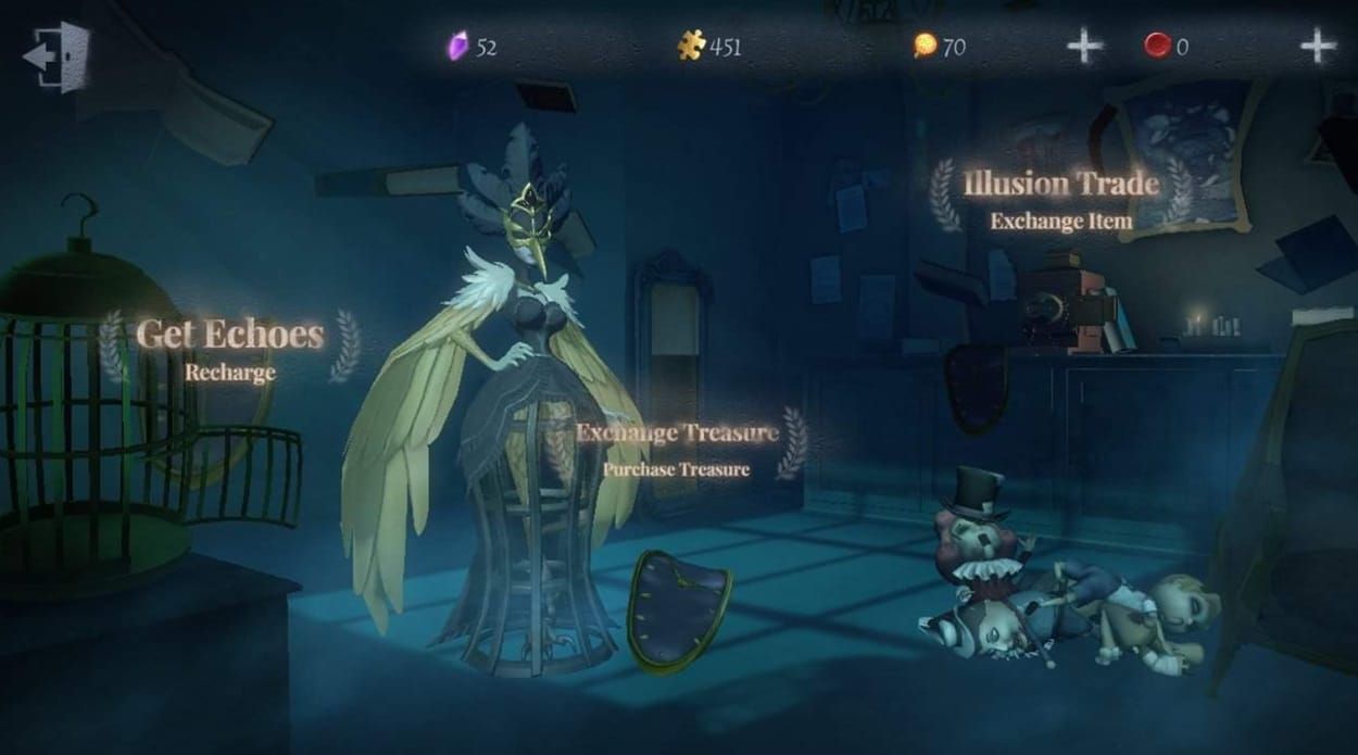 Скриншот сравнения покупки в Сферах Памяти и Зале Иллюзий Identity V