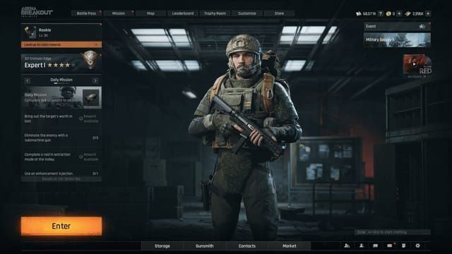 Интерфейс «Счастливого киоска» в Arena Breakout Mobile, показывающий уровни обмена открыток и награды