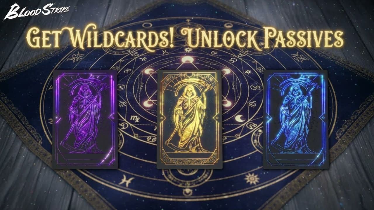 Blood Strike Wildcard icons including Damage Amplifier, Fortified Armor, and Hip Fire Master for meta explanation