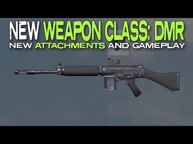 PUBG Mobile DMR attachment guide showing optimal scope and muzzle combinations