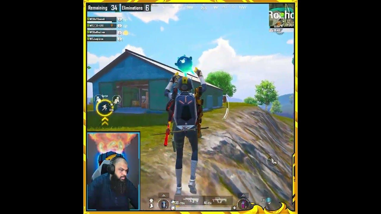 PUBG Mobile player using Floating Balloon skill for aerial movement during Spooky Soirée event