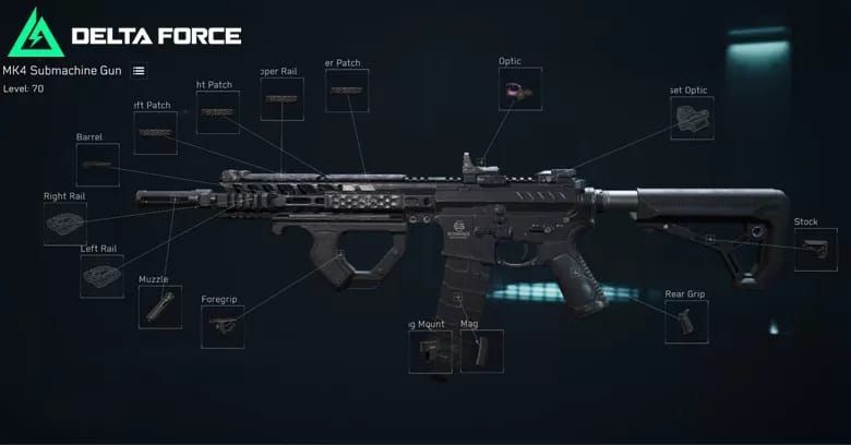 Сравнение базовых характеристик Delta Force MK4 SMG и характеристик с баффом Мирного яблока