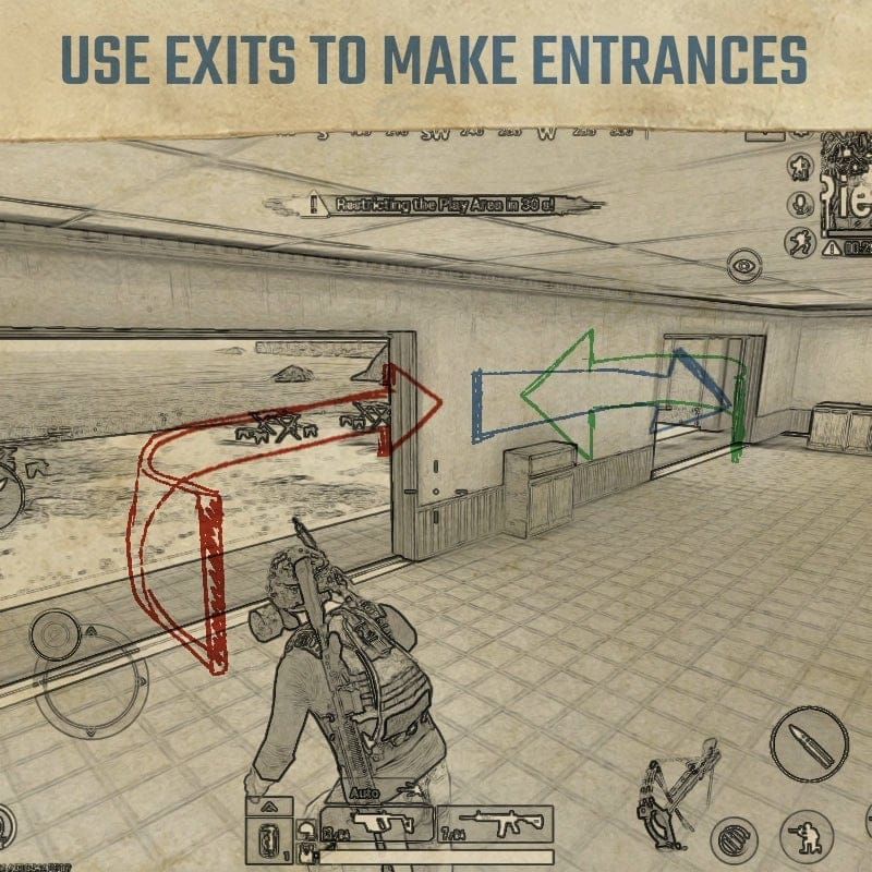 PUBG Mobile Survivors team formation diagram showing diamond positioning strategy