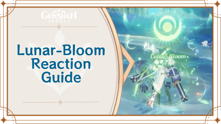 Genshin Impact combat interface showing Lunar-Bloom and Lunar-Charged reaction mechanics