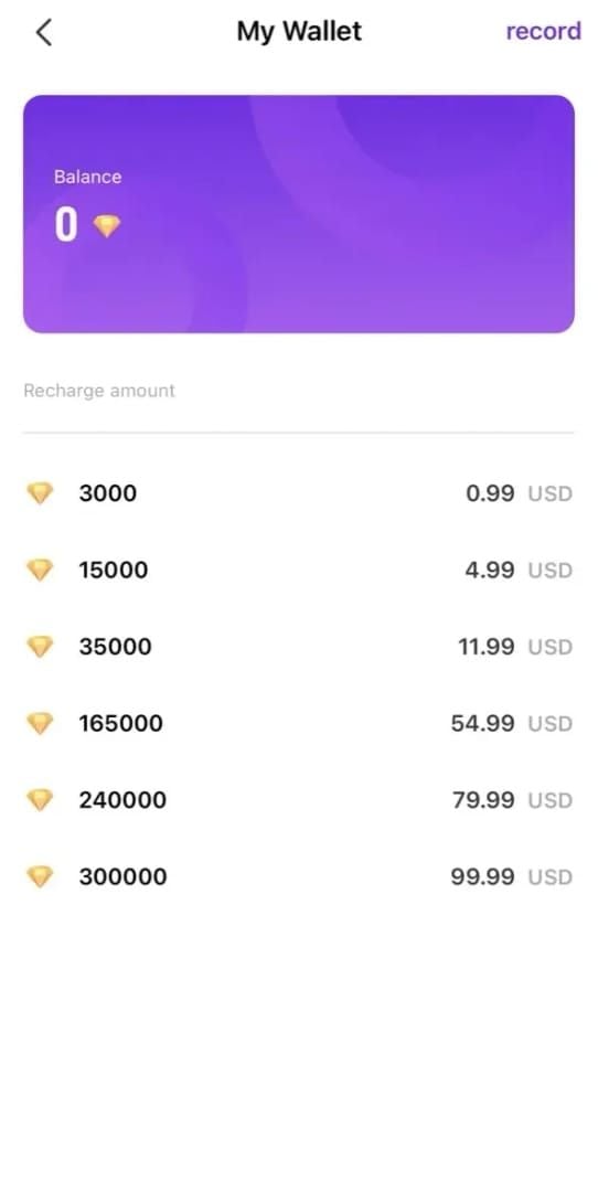 Скриншот квитанции об оплате алмазов Mango Live, показывающий детали пакета, списанную сумму и время подтверждения