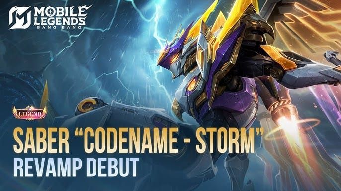 Mobile Legends Bang Bang Saber Codename Storm Legend skin artwork