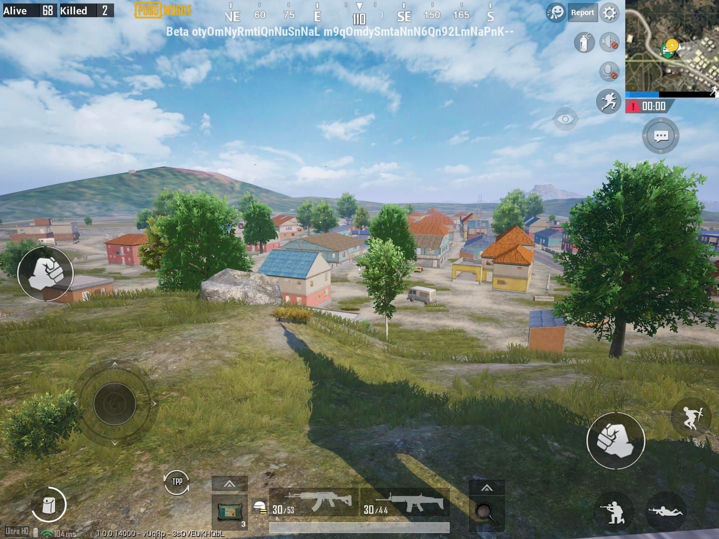 PUBG Mobile screenshot of Pochinki secret room loot including AWM Groza Level 3 gear