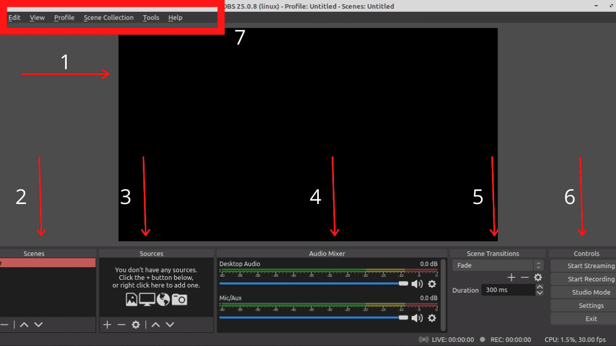 Интерфейс OBS Studio, показывающий интеграцию панели управления Uplive для PK
