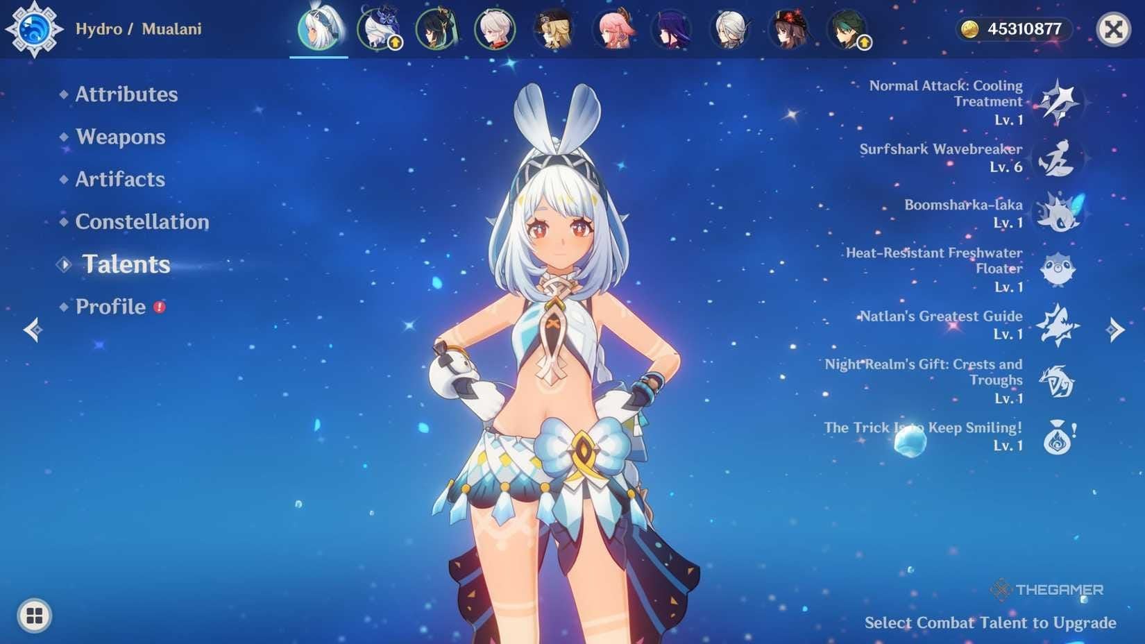 Mualani performing her Surfshark Wavebreaker Elemental Skill in Genshin Impact