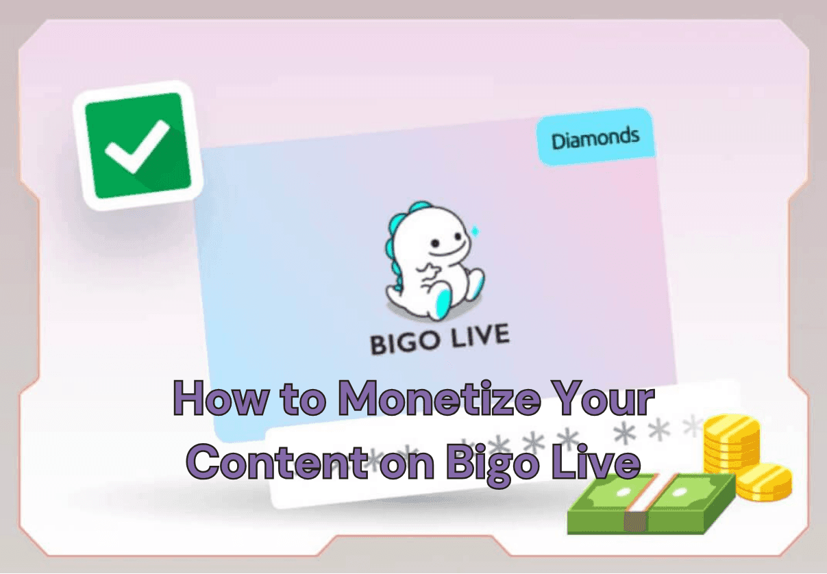 Схема монетизации BIGO Live, показывающая процесс конвертации алмазов, подарков и бобов