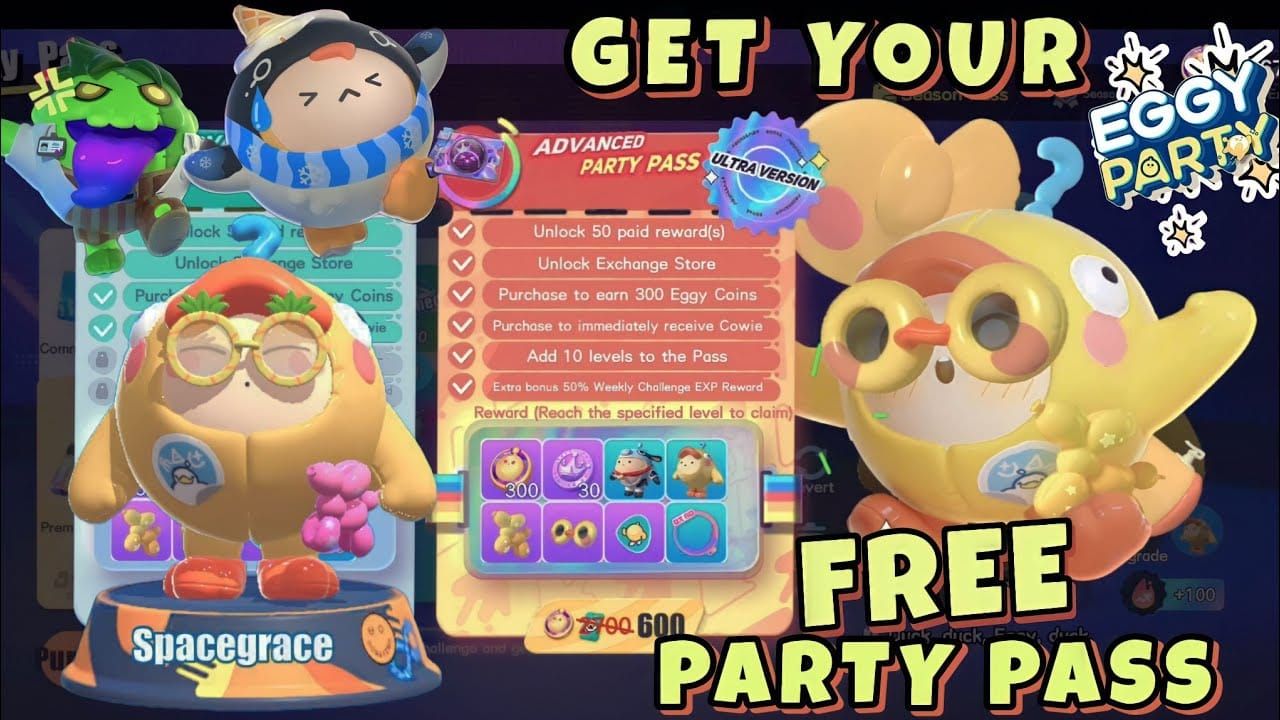 Интерфейс боевого пропуска Eggy Party Museum Mania