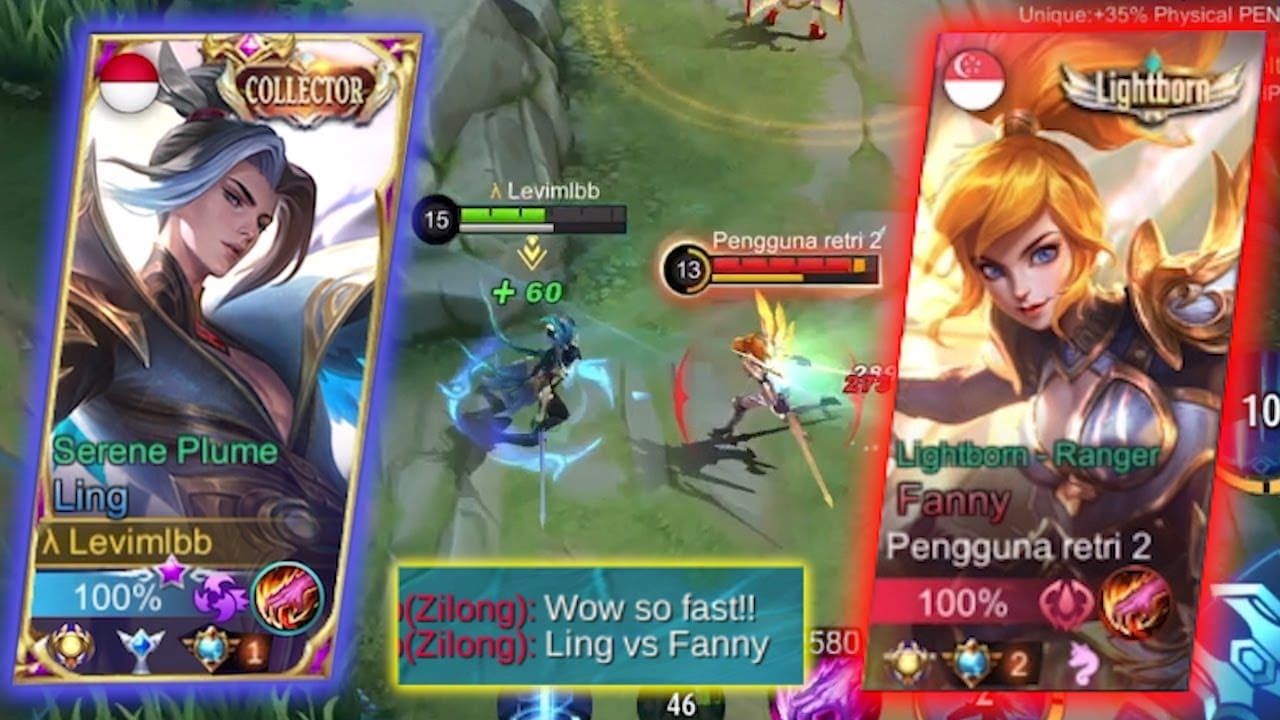 MLBB junglers Fanny and Ling clear paths