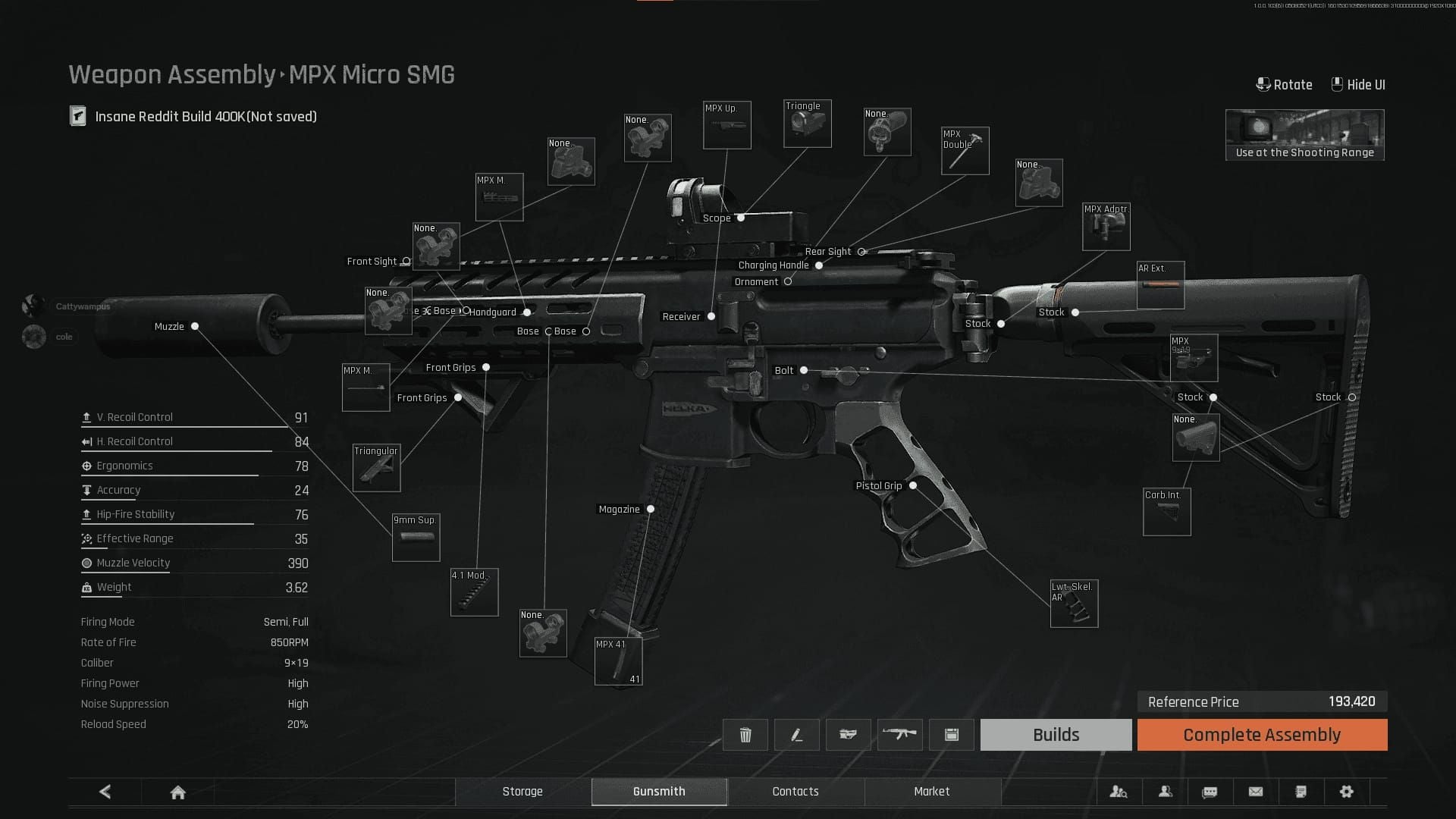 Screenshot of MPX budget loadout in Arena Breakout Mobile for F2P farming