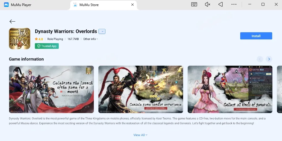 Ползунки настроек экрана и графики в Dynasty Warriors Overlords