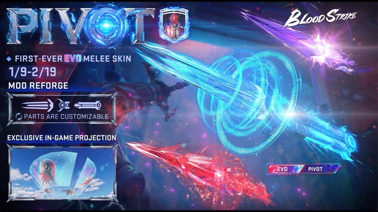 Blood Strike ETHAN operator equipped with Pivot EVO-class melee weapon
