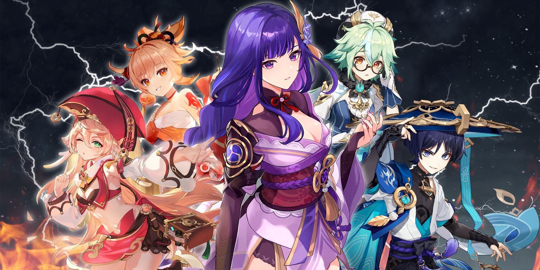 Genshin Impact Overload team with Lisa, Durin, Fischl, and Sayu in action