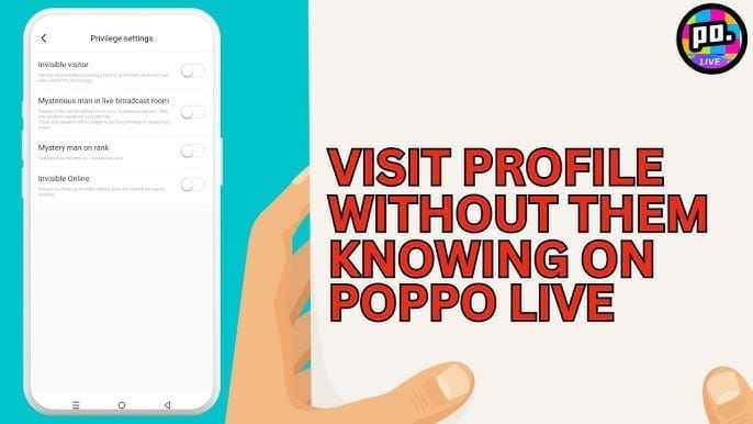 Poppo Live profile settings interface displaying user data collection fields