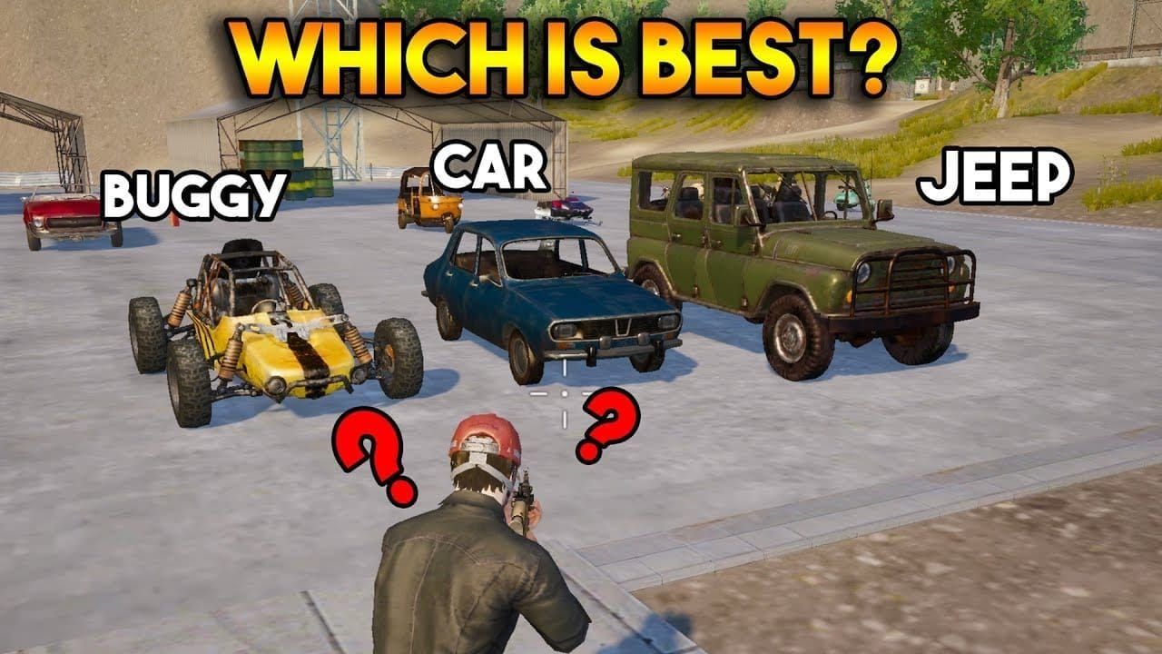 PUBG Mobile racing vehicle executing momentum jumps over ramps in the parkour section