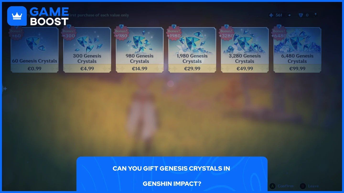 Внутриигровой магазин Genshin Impact с отображением наборов с удвоенными кристаллами за первое пополнение