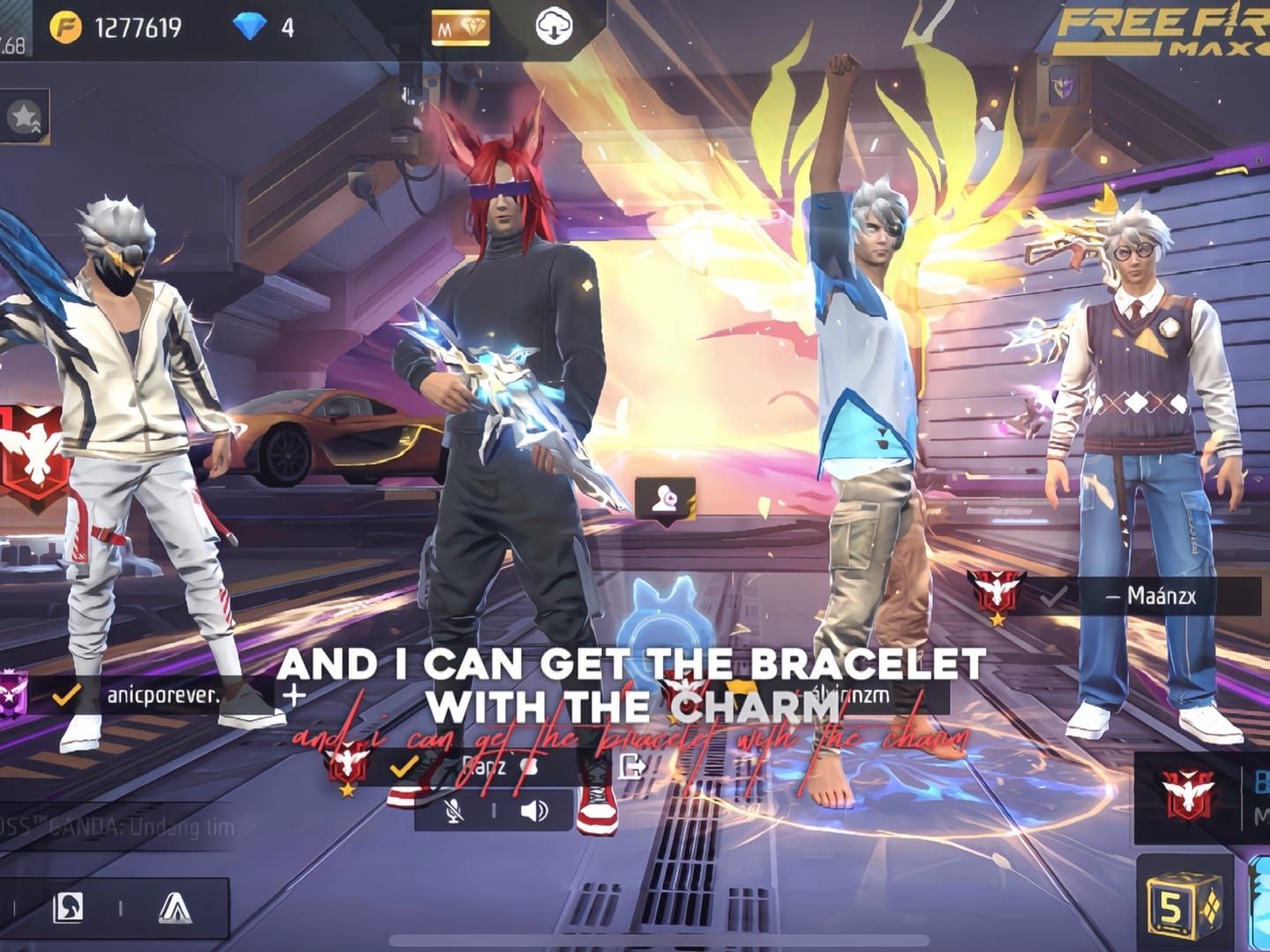 Free Fire character preset and drafting interface