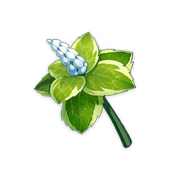 Collection of Genshin Impact plant materials including Mint, Sweet Flowers, and Berries