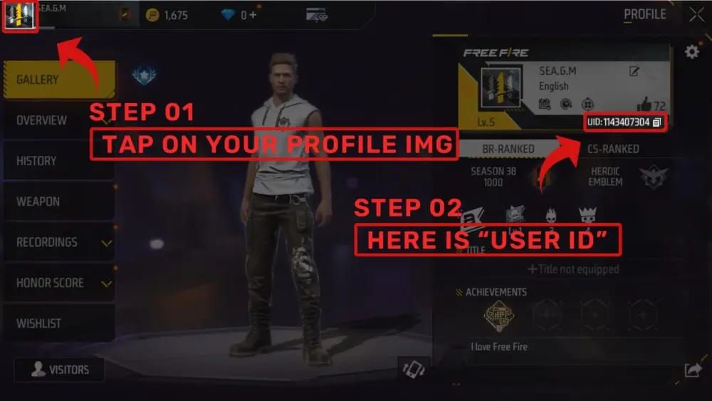 Скриншоты руководства по пополнению алмазов Free Fire LATAM с указанием UID игрока