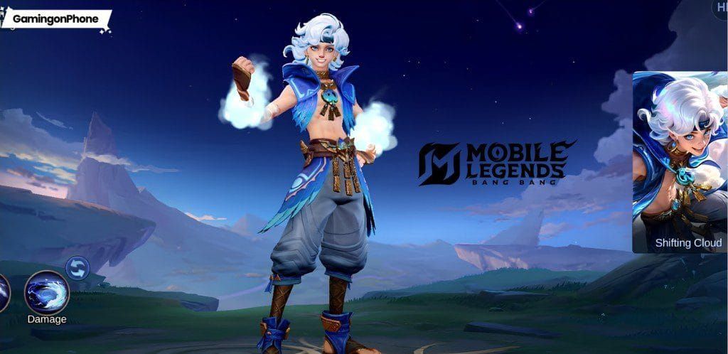 Сравнение скина Соры «Лазурное облако» со стандартным скином в Mobile Legends: Bang Bang, демонстрирующее визуальные улучшения