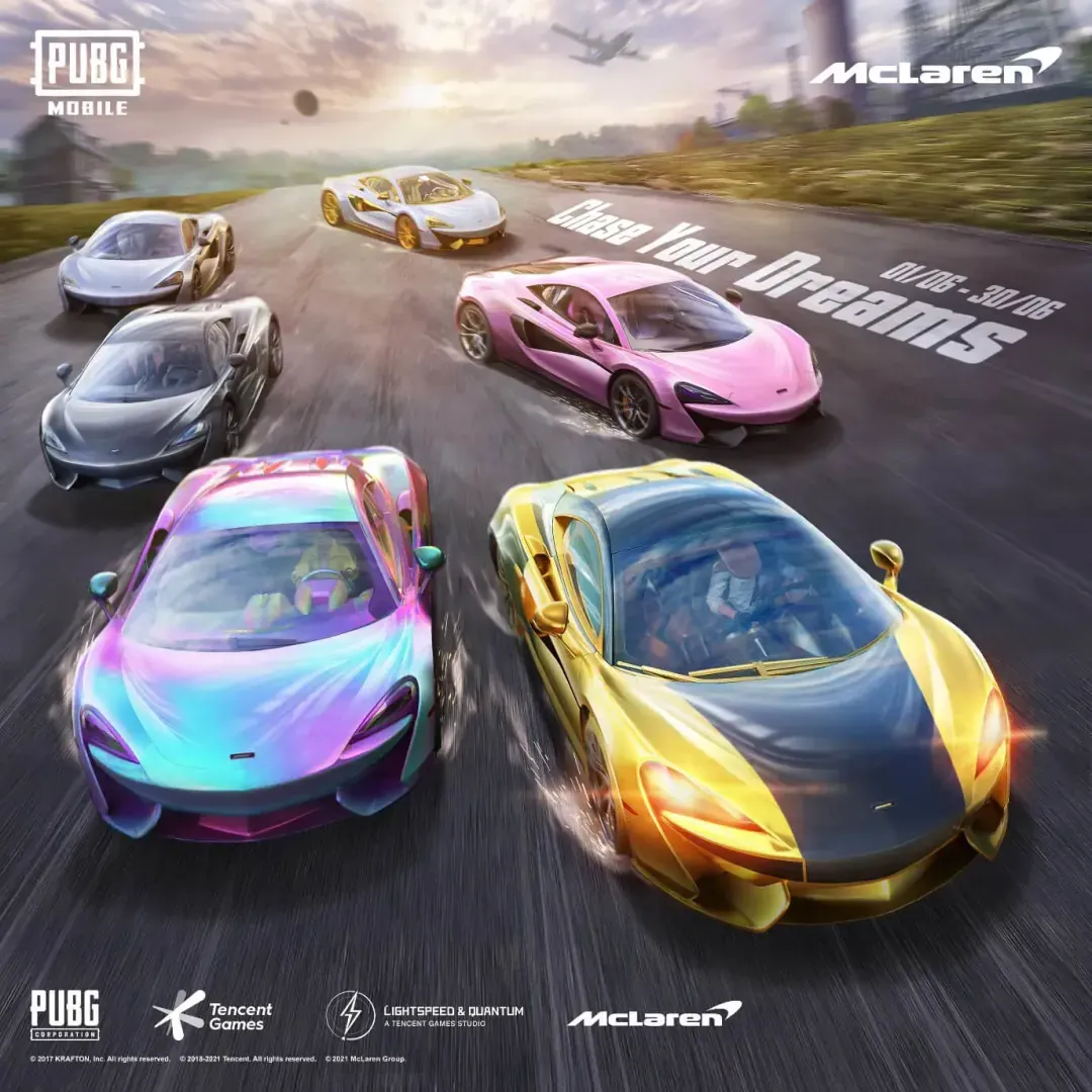 PUBG Mobile racing vehicles including Sidecar Motorcycle, Pickup Truck, and Penguin Snowmobile with specifications