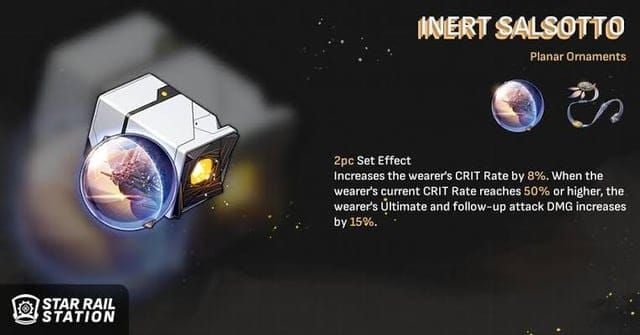 Honkai Star Rail Inert Salsotto Planar Ornaments for CRIT and Ultimate damage boosts