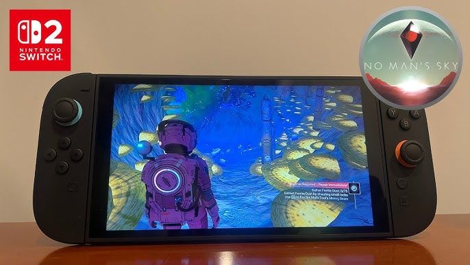 No Mans Sky running in handheld mode on Nintendo Switch