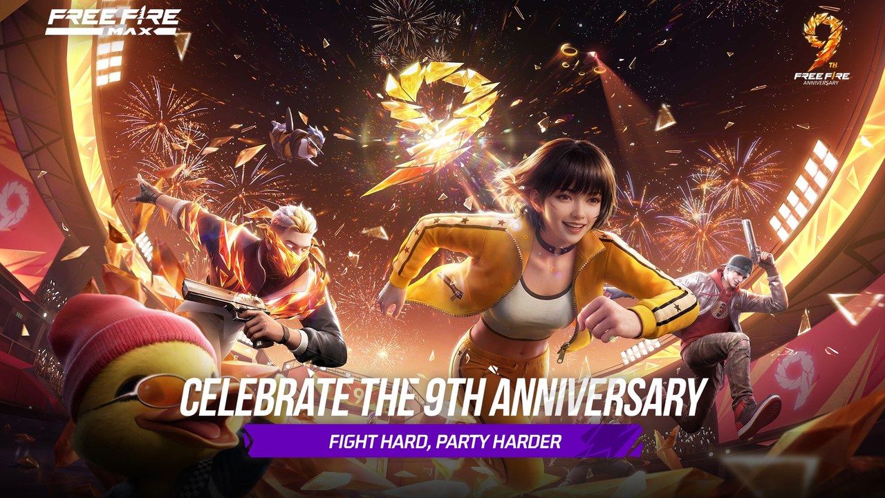 Официальный горизонтальный арт Free Fire MAX к 9-й годовщине из актуального листинга App Store