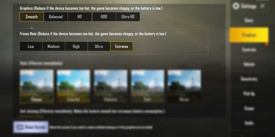 PUBG Mobile optimal graphics configuration for competitive 120 FPS gameplay