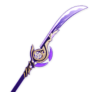 Engulfing Lightning polearm equipped on Raiden Shogun in Genshin Impact