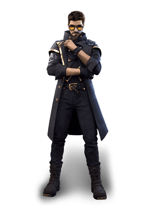 Free Fire characters Alok, K, Chrono portraits