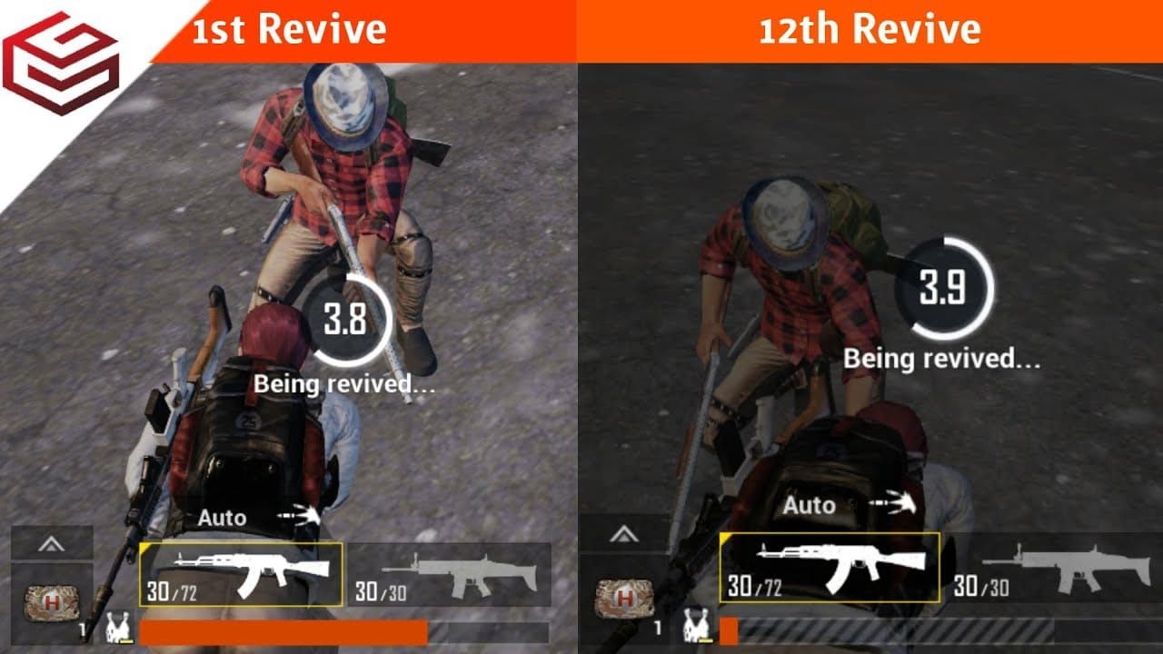 Сравнение ИИ-оживления и ручного оживления в PUBG Mobile