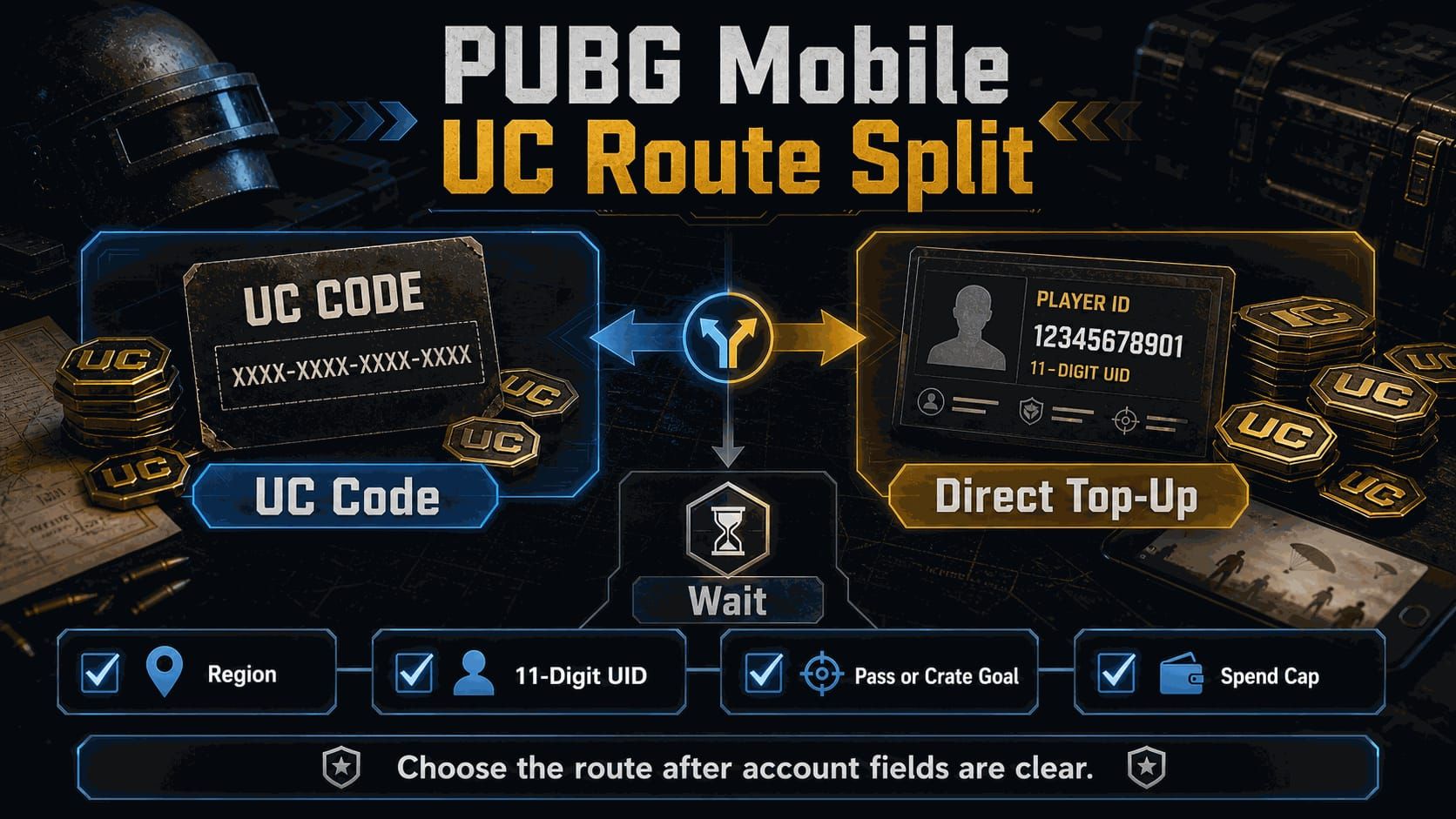 Интерфейс пополнения UC в PUBG Mobile по ID игрока