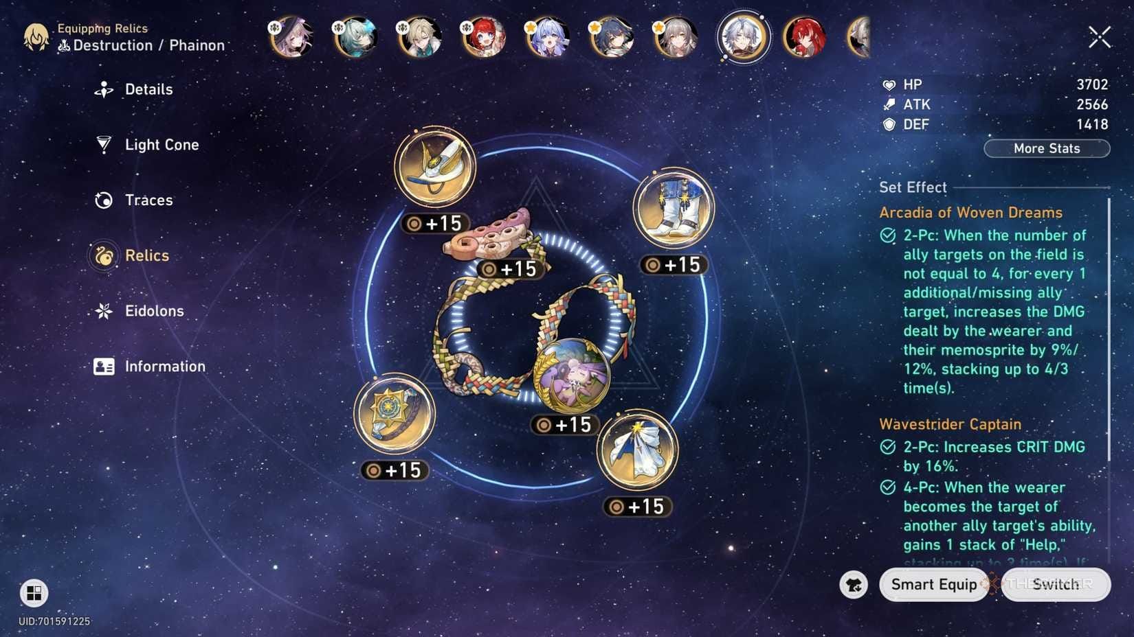 Honkai: Star Rail relic builds for Phainon and Cyrene