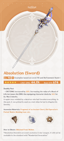 Absolution signature weapon for Clorinde in Genshin Impact