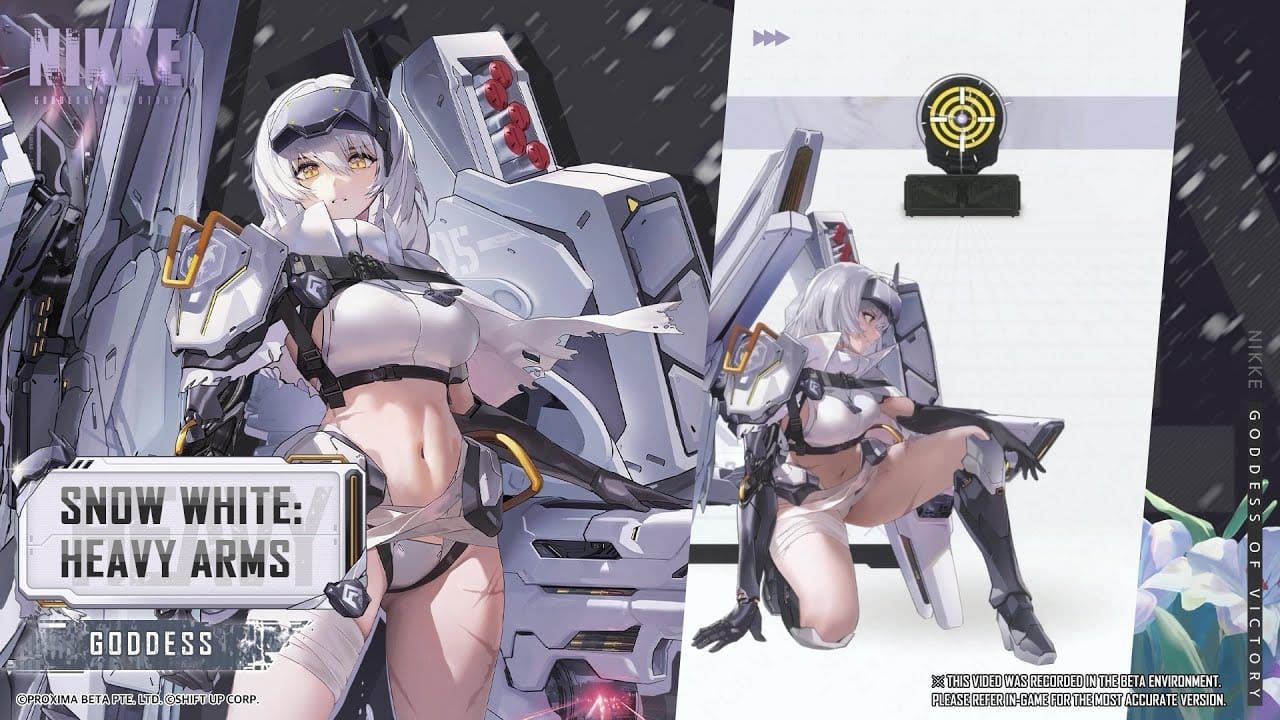 Snow White: Heavy Arms SSR character artwork from Goddess of Victory: NIKKE New Year 2026 Special Recruit banner