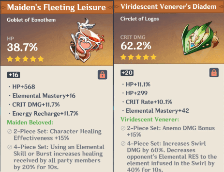 Genshin Impact inefficient artifact sets for Strongbox trading: Valley of Remembrance and Maiden Beloved