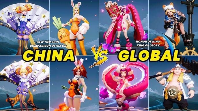 Honor of Kings skin tiers comparison 590 vs 710 tokens