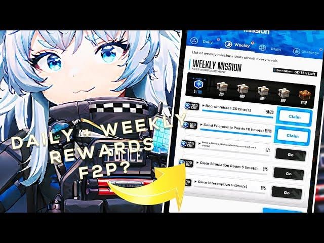 Daily and weekly gem rewards guide in Goddess of Victory NIKKE