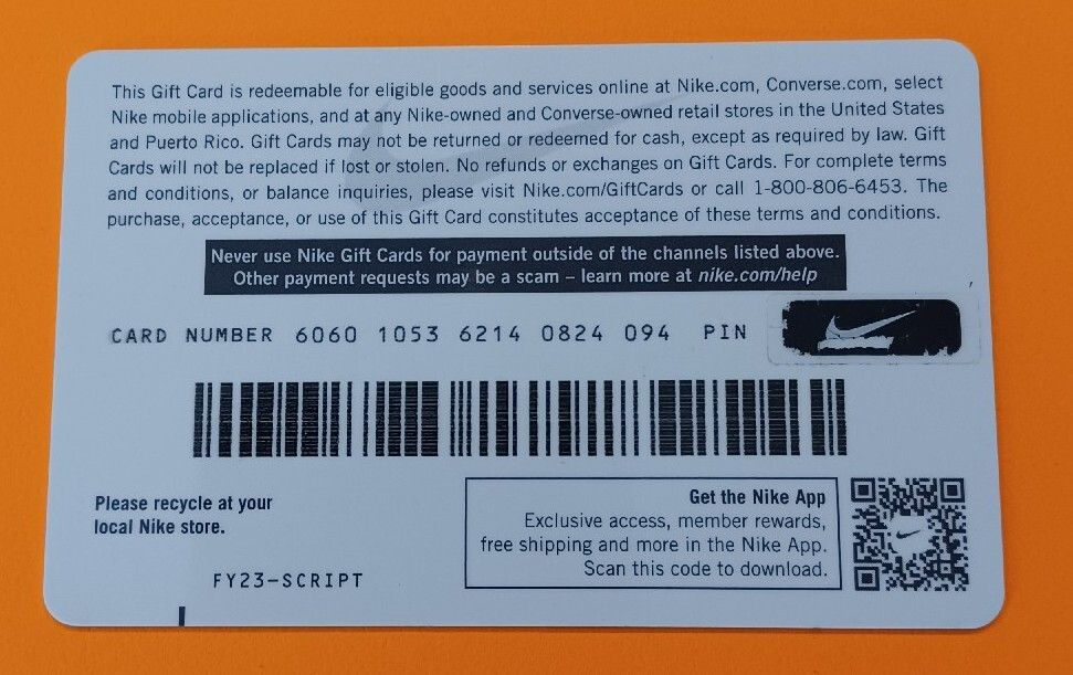 How to recharge Nike Gift Card (AT)