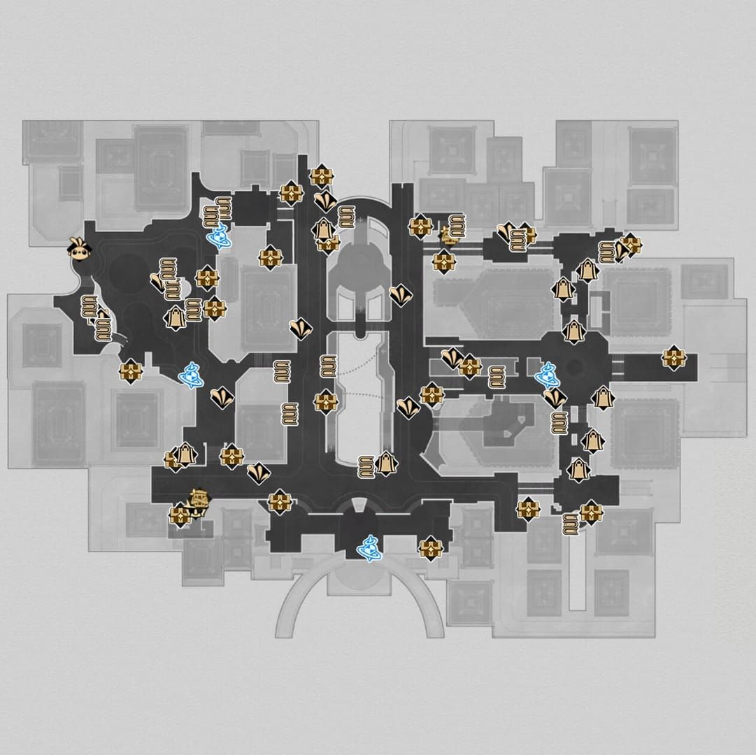 Honkai Star Rail Penacony map with Dream of Gnawing Oak location