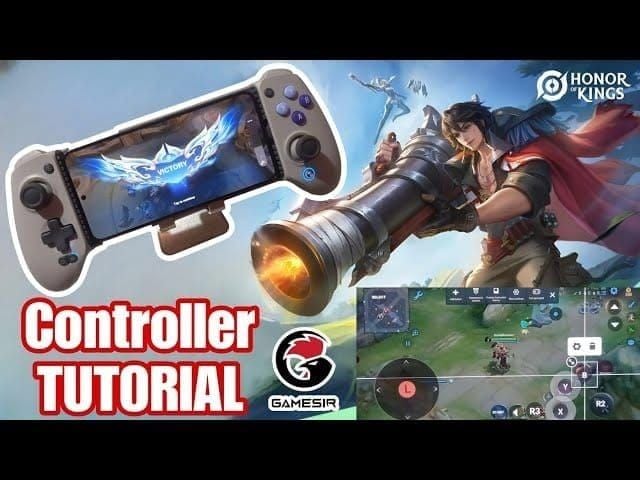 Billboard BB2845 wireless controller connected to mobile device playing Honor of Kings