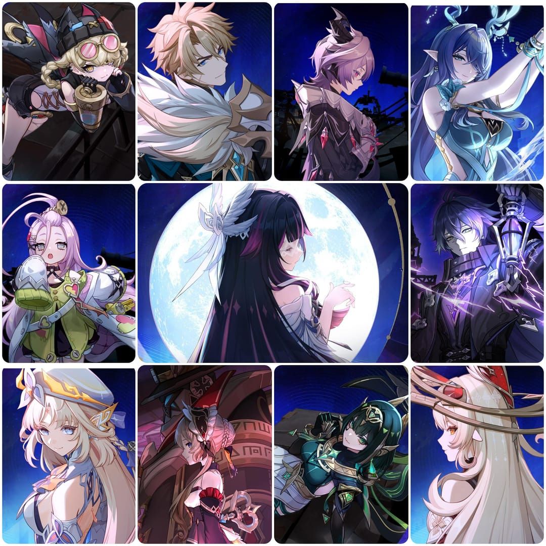 Nod-Krai characters Lauma, Flins, and Aino from Genshin Impact with their elemental types