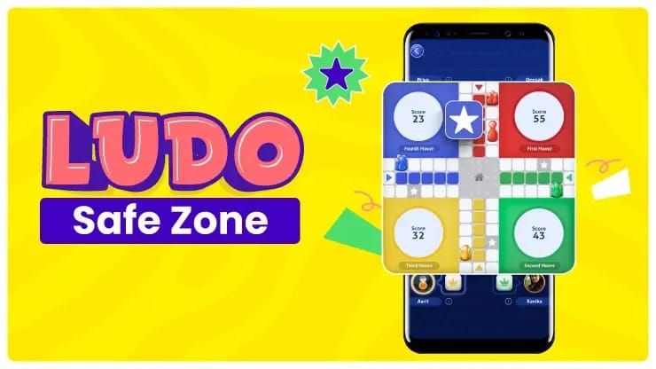 Доска Yalla Ludo Global с выделенными безопасными зонами и стратегией фишек