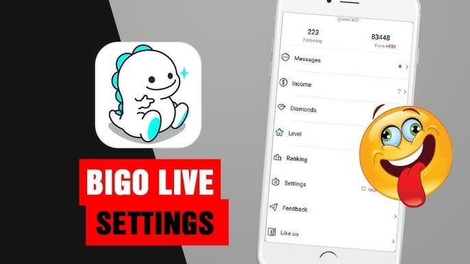 BIGO Live settings menu for frozen account feedback and issues